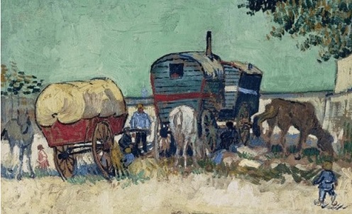 Van Gogh - Les roulottes, campement de bohémiens aux environs d'Arles