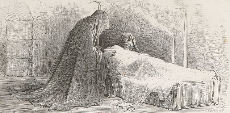 L'Ivrogne et sa femme - Jean de la Fontaine - Illustration G. Doré / J. Ettling
